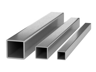 square stainless steel pipe. Metal products. 3d illustration