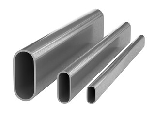 oval stainless steel pipe. Metal products. 3d illustration