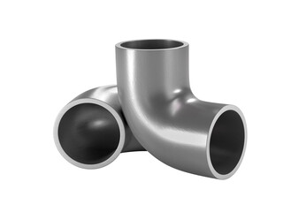 Angle for steel round pipe. Metal products. 3d illustration