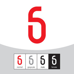 S Letter Logo. Red. - Vector