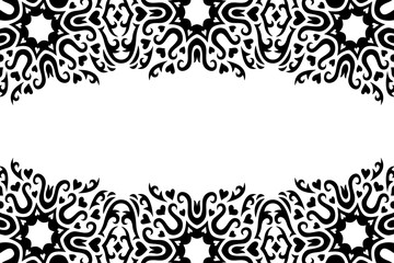 Valentine art with black tribal vintage border