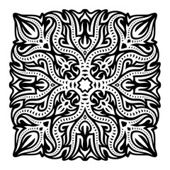 Clip art with isolated black tribal single pattern