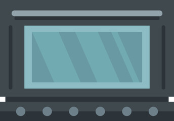 Defrost oven icon flat vector. Electric convection stove. Grill gas oven isolated