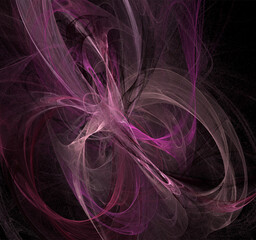 bright purple-pink abstract pattern on black, color digital graphics, background, design