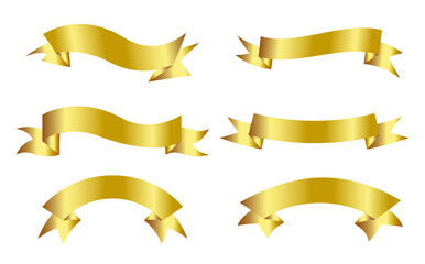 Set of Golden ribbon