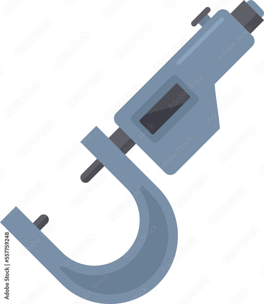 Poster micrometer dimensions icon flat vector. precision vernier. caliper instrument isolated