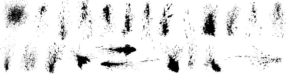 Vector set ink splashes, blobs and spots, can be used for creating your own brushes and textures