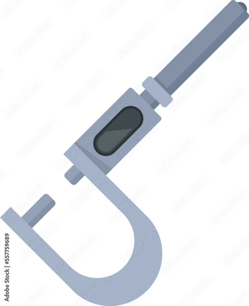 Wall mural micrometer instrument icon flat vector. precision vernier. technical screw isolated