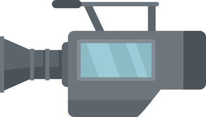 Camcorder icon flat vector. Tv camera. Film movie camcorder isolated