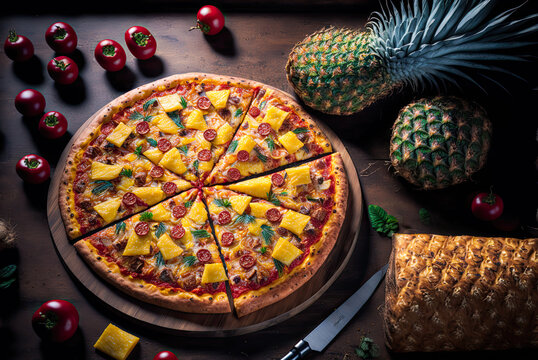 Pineapple pizza. Generative AI