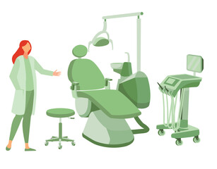 dental office and dental chair and doctor