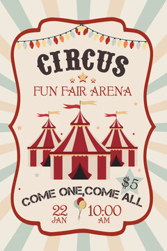 Circus banner.Carnival banner. Retro Circus Background