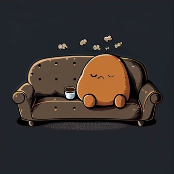 cute couch potato cartoon