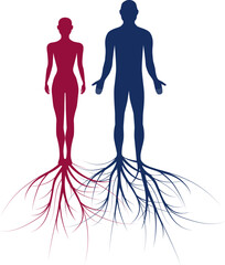 man woman people couple person roots personality and heritage illustration - 557762856
