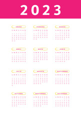 2023 calendar, yearly organizer, yearly calendar, calendar