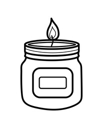 Сandle. Black and white vector image. Coloring.