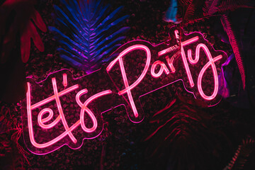 neon sign with lights party 
