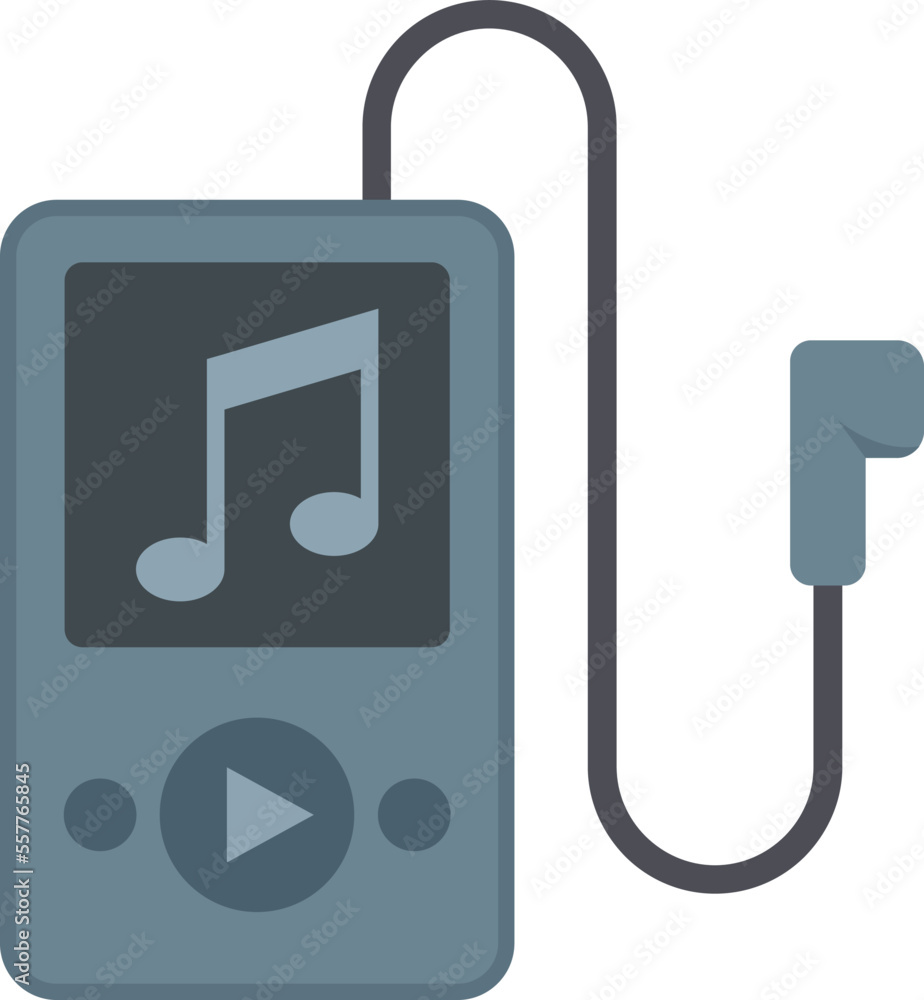 Sticker Music player icon flat vector. Playlist song. Phone app isolated