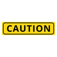 Caution Warning Sign on Transparent Background