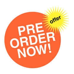 Pre Order Sticker Label on Transparent Background