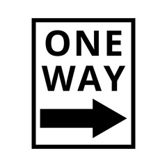 One Way Traffic Sign on Transparent Background