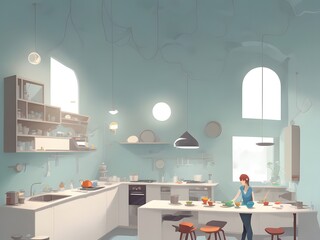 Painting of a Kitchen - Generative AI 