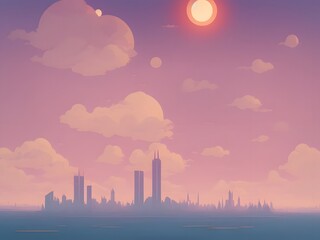 Naklejka premium illustration the skyline of dublin - Generative AI