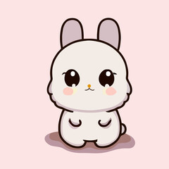 Cute Rabbit illustration Rabbit kawaii chibi vector drawing style Rabbit cartoon Bunny