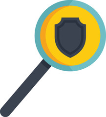 Reliability search icon flat vector. Bonus money. Online business isolated