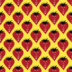 Valentines Day pattern with ugly funky hearts. Groovy cute love characters