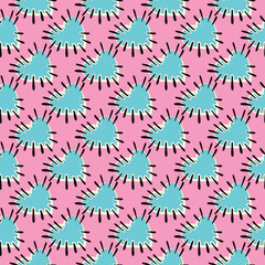 Valentines Day pattern with ugly funky hearts. Groovy cute love characters