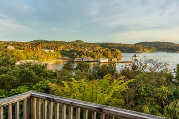 View from Oban and Halfmoon Bay at Stewart Island, New Zealand