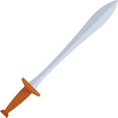 Ancient greek sword icon flat vector. Greece army. Roman antique isolated