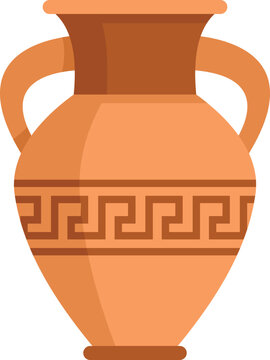 Greek vase icon flat vector. Ancient pottery. Antique pot isolated