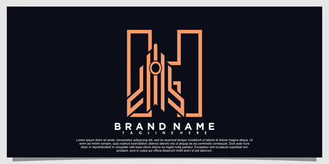 letter logo design with rocket  concept