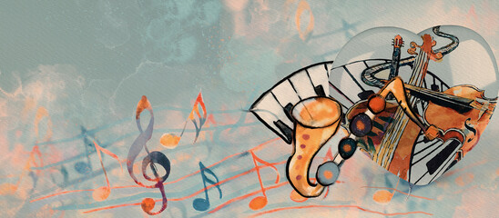 Festival, carnival or party background. Watercolor design