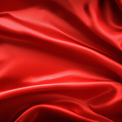 Plakat Red silk or satin fabric texture. Luxurious background. Generative AI.