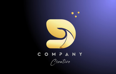 gold golden G alphabet letter logo icon design. Yellow blue color with dots. Creative template for company and business