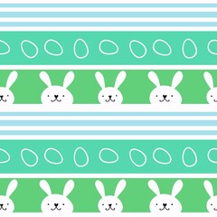 Cartoon animals seamless Easter eggs and rabbit bunnies pattern for wrapping paper and kids clothes print