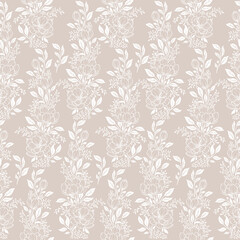 Cute wild flowers. Seamless pattern with vector hand drawn illustrations with floral theme