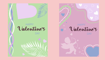 Fototapeta na wymiar The 14th of February. St. Valentine's Day. Love banner. Valentine's Day poster. Love postcard. Valentine's card. Vector design.