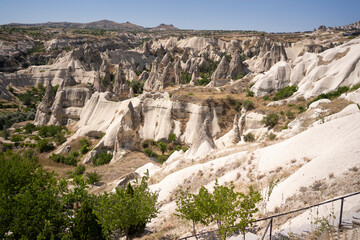 Breathtaking landscapes of Cappadocia, cave structures made of tuff and basalt