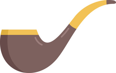 Cigar smoke pipe icon flat vector. Old smoker. Smoking art isolated