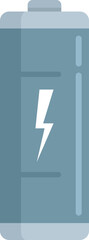 Accumulator energy icon flat vector. Full battery. Lithium power isolated
