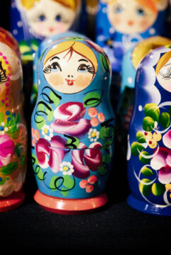 Brightly Painted Russian Babuska Dolls