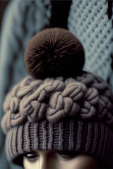 Winter fashions - knitted bobble hat