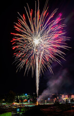 Naklejka premium Bright colorful fireworks