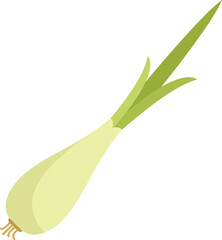 Leek chive icon flat vector. Fresh garlic. Chinese onion isolated - obrazy, fototapety, plakaty