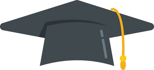Graduate hat icon flat vector. School college. Academic cap isolated