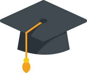 Degree hat icon flat vector. University diploma. Student academy isolated
